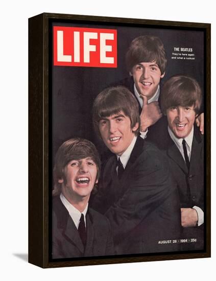 The Beatles, Ringo Starr, George Harrison, Paul Mccartney and John Lennon, August 28, 1964-John Dominis-Framed Premier Image Canvas