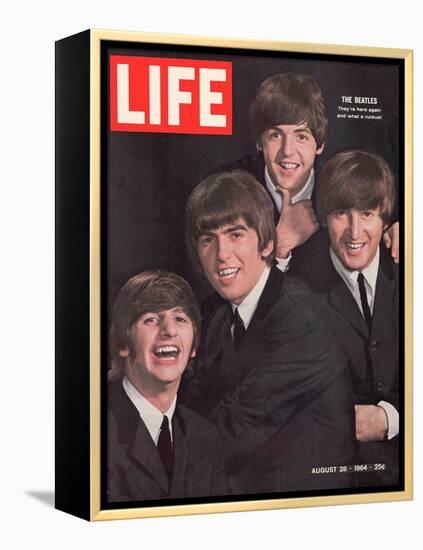The Beatles, Ringo Starr, George Harrison, Paul Mccartney and John Lennon, August 28, 1964-John Dominis-Framed Premier Image Canvas