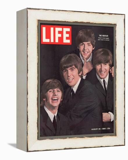 The Beatles, Ringo Starr, George Harrison, Paul Mccartney and John Lennon, August 28, 1964-John Dominis-Framed Premier Image Canvas