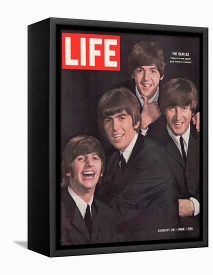 The Beatles, Ringo Starr, George Harrison, Paul Mccartney and John Lennon, August 28, 1964-John Dominis-Framed Premier Image Canvas