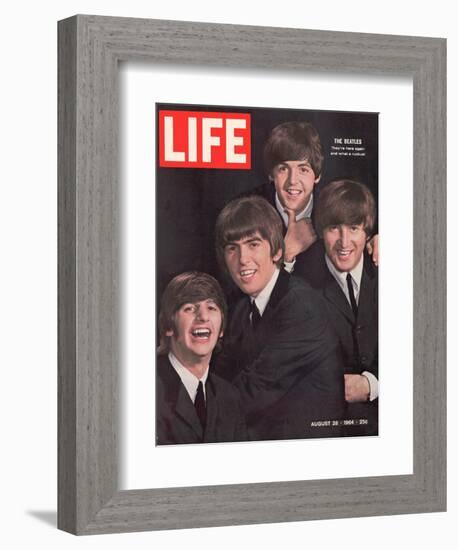 The Beatles, Ringo Starr, George Harrison, Paul Mccartney and John Lennon, August 28, 1964-John Dominis-Framed Photographic Print