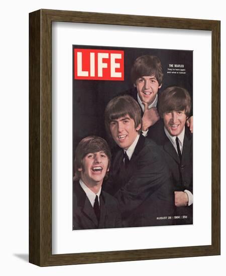 The Beatles, Ringo Starr, George Harrison, Paul Mccartney and John Lennon, August 28, 1964-John Dominis-Framed Photographic Print