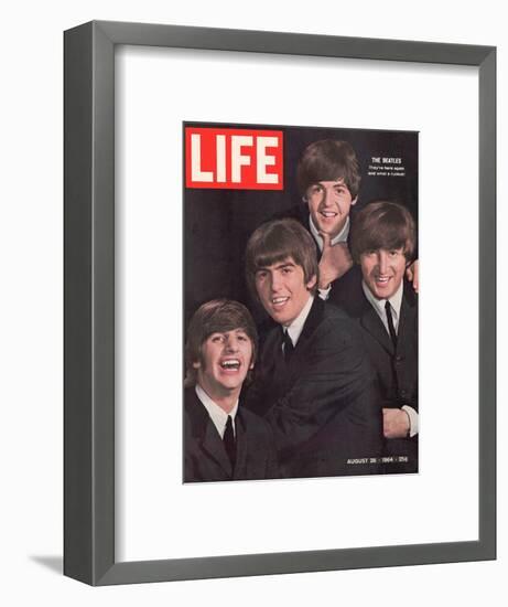 The Beatles, Ringo Starr, George Harrison, Paul Mccartney and John Lennon, August 28, 1964-John Dominis-Framed Photographic Print