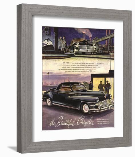 The Beautiful Chrysler - Black-null-Framed Art Print