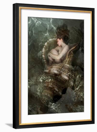 The Beautiful Girl Sleeps In A Sea Cockleshell-Lilun-Framed Art Print