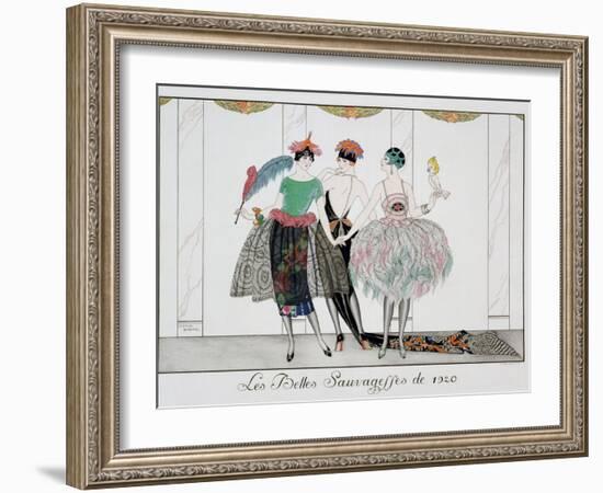 The Beautiful Savages, Engraved by Henri Reidel, 1920-Georges Barbier-Framed Giclee Print