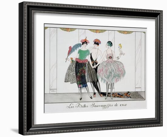 The Beautiful Savages, Engraved by Henri Reidel, 1920-Georges Barbier-Framed Giclee Print