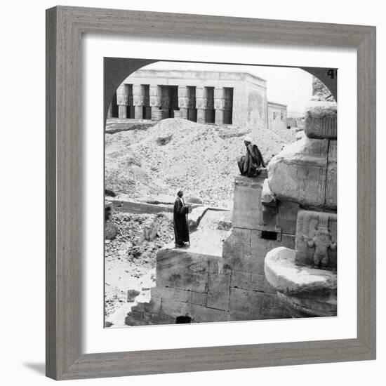 The Beautiful Temple of Hathor at Denderah, Egypt, 1905-Underwood & Underwood-Framed Photographic Print