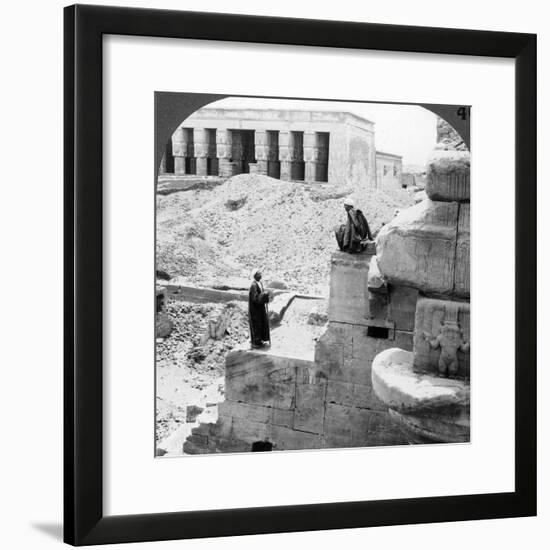 The Beautiful Temple of Hathor at Denderah, Egypt, 1905-Underwood & Underwood-Framed Photographic Print