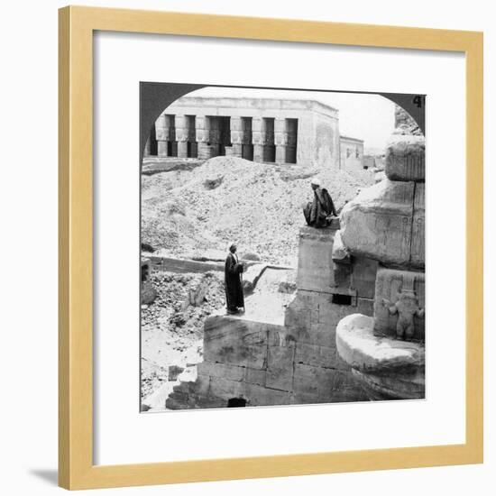 The Beautiful Temple of Hathor at Denderah, Egypt, 1905-Underwood & Underwood-Framed Photographic Print