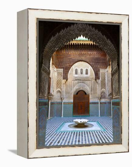 The Beautifully Ornate Interior of Madersa Bou Inania, Fes, Morocco-Doug Pearson-Framed Premier Image Canvas