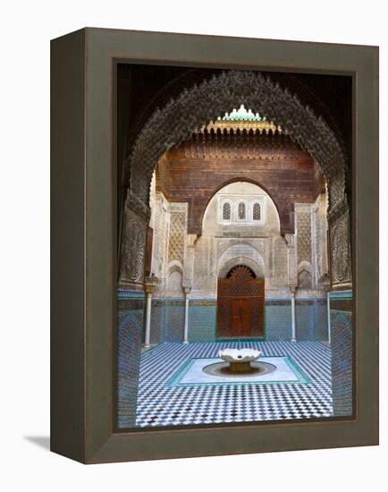 The Beautifully Ornate Interior of Madersa Bou Inania, Fes, Morocco-Doug Pearson-Framed Premier Image Canvas