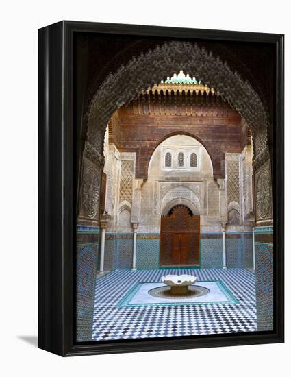 The Beautifully Ornate Interior of Madersa Bou Inania, Fes, Morocco-Doug Pearson-Framed Premier Image Canvas