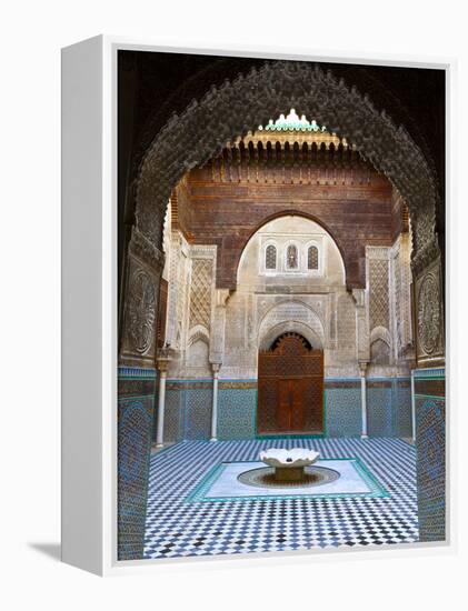 The Beautifully Ornate Interior of Madersa Bou Inania, Fes, Morocco-Doug Pearson-Framed Premier Image Canvas