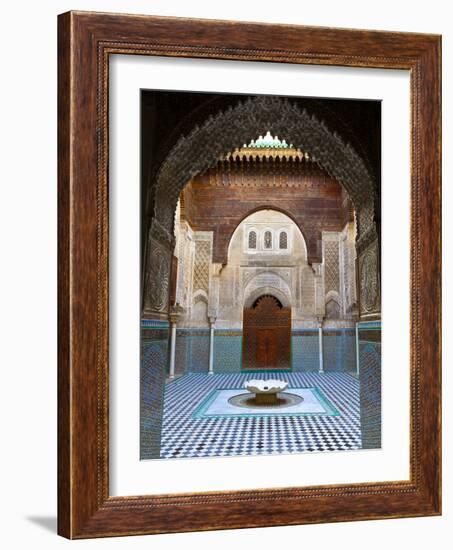 The Beautifully Ornate Interior of Madersa Bou Inania, Fes, Morocco-Doug Pearson-Framed Photographic Print