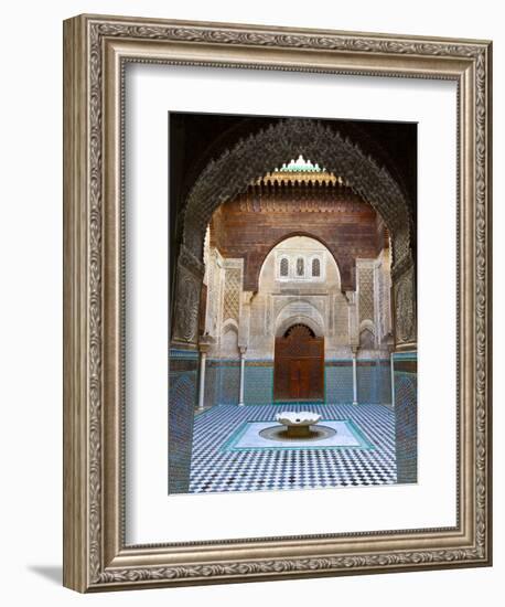 The Beautifully Ornate Interior of Madersa Bou Inania, Fes, Morocco-Doug Pearson-Framed Photographic Print