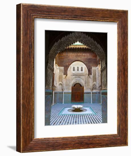 The Beautifully Ornate Interior of Madersa Bou Inania, Fes, Morocco-Doug Pearson-Framed Photographic Print