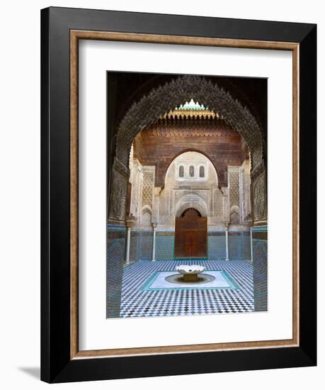 The Beautifully Ornate Interior of Madersa Bou Inania, Fes, Morocco-Doug Pearson-Framed Photographic Print