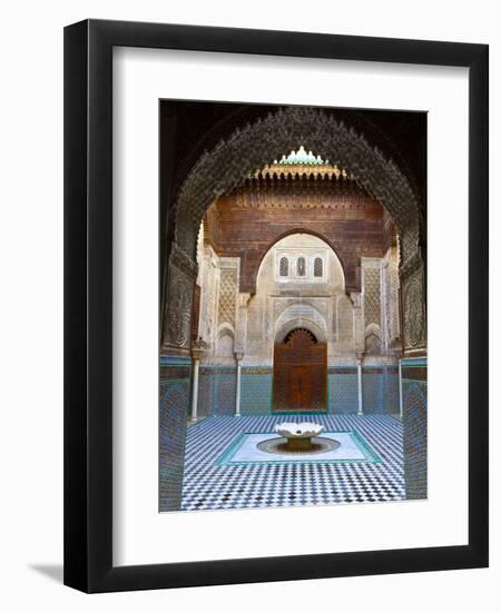 The Beautifully Ornate Interior of Madersa Bou Inania, Fes, Morocco-Doug Pearson-Framed Photographic Print
