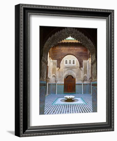 The Beautifully Ornate Interior of Madersa Bou Inania, Fes, Morocco-Doug Pearson-Framed Photographic Print