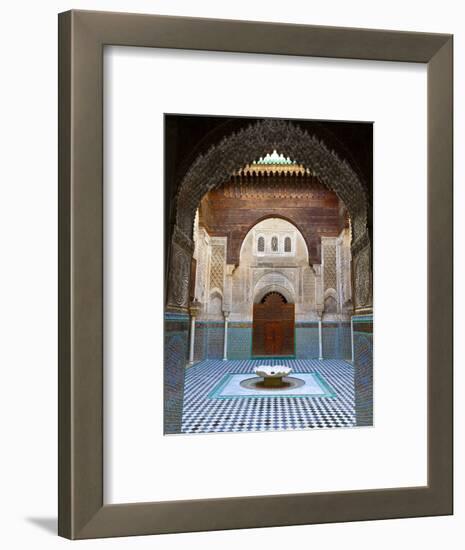 The Beautifully Ornate Interior of Madersa Bou Inania, Fes, Morocco-Doug Pearson-Framed Photographic Print