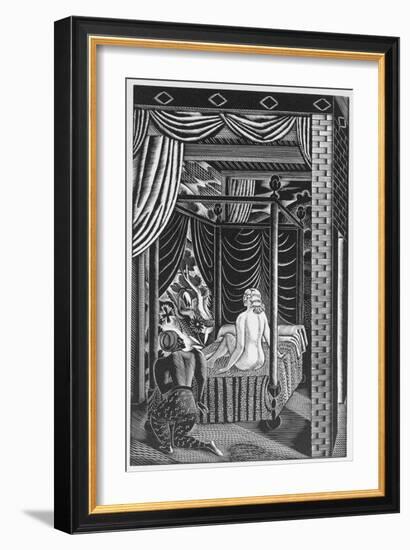 The Bed Chamber, from 'The Famous Tragedy of the Rich Jew of Malta', Written by Christopher Marlowe-Eric Ravilious-Framed Giclee Print