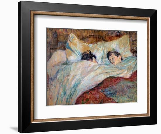 The Bed Two Sleeping Children. Oil on Cardboard by Henri De Toulouse Lautrec (1864-1901) 1892 Dim.-Henri de Toulouse-Lautrec-Framed Giclee Print