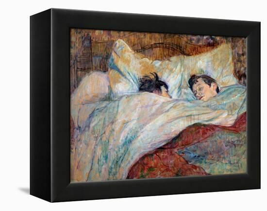 The Bed Two Sleeping Children. Oil on Cardboard by Henri De Toulouse Lautrec (1864-1901) 1892 Dim.-Henri de Toulouse-Lautrec-Framed Premier Image Canvas