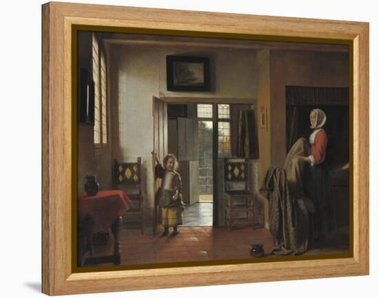 The Bedroom, 1658-90-Pieter de Hooch-Framed Stretched Canvas