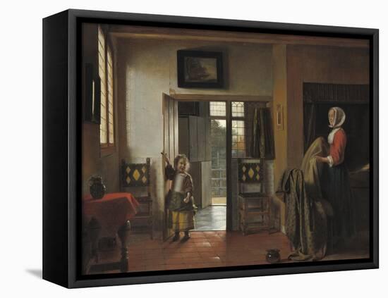 The Bedroom, 1658-90-Pieter de Hooch-Framed Stretched Canvas