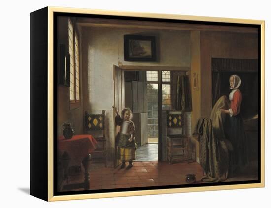 The Bedroom, 1658-90-Pieter de Hooch-Framed Stretched Canvas