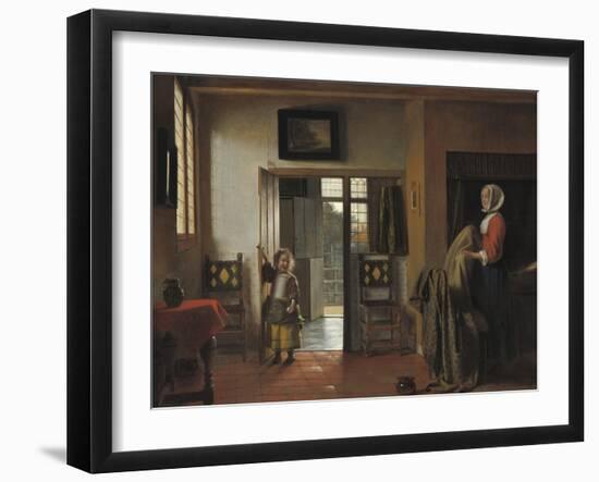 The Bedroom, 1658-90-Pieter de Hooch-Framed Art Print