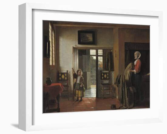 The Bedroom, 1658-90-Pieter de Hooch-Framed Art Print