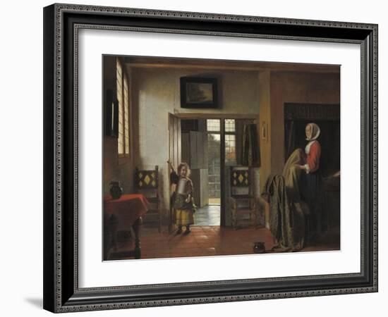 The Bedroom, 1658-90-Pieter de Hooch-Framed Art Print