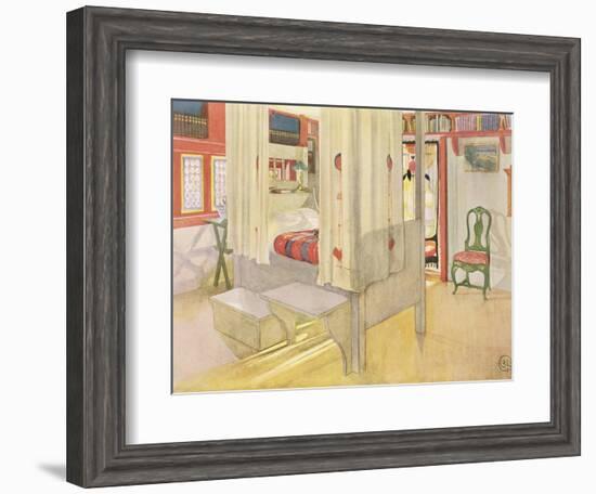 The Bedroom, Published in "Lasst Licht Hinin," 1909-Carl Larsson-Framed Giclee Print