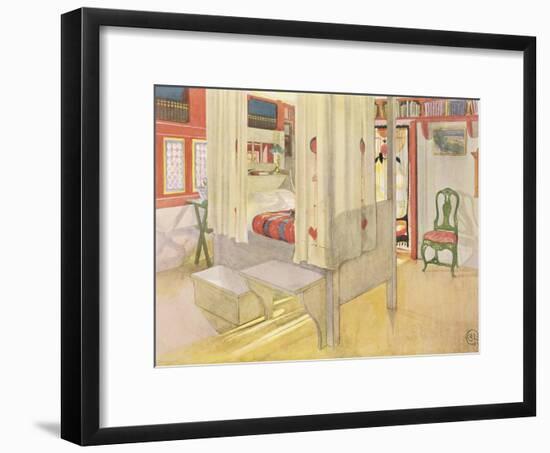 The Bedroom, Published in "Lasst Licht Hinin," 1909-Carl Larsson-Framed Giclee Print