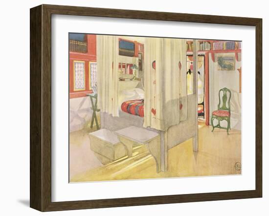 The Bedroom, Published in "Lasst Licht Hinin," 1909-Carl Larsson-Framed Giclee Print