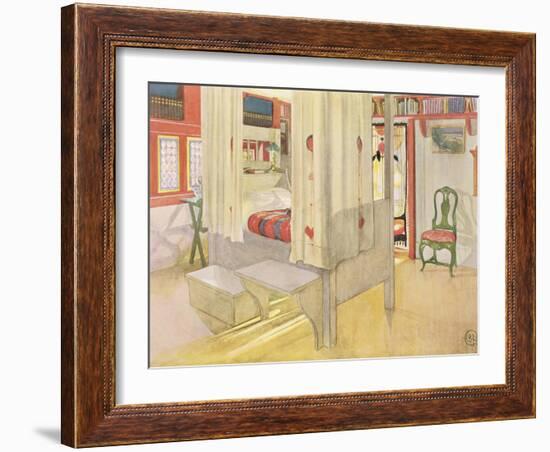 The Bedroom, Published in "Lasst Licht Hinin," 1909-Carl Larsson-Framed Giclee Print