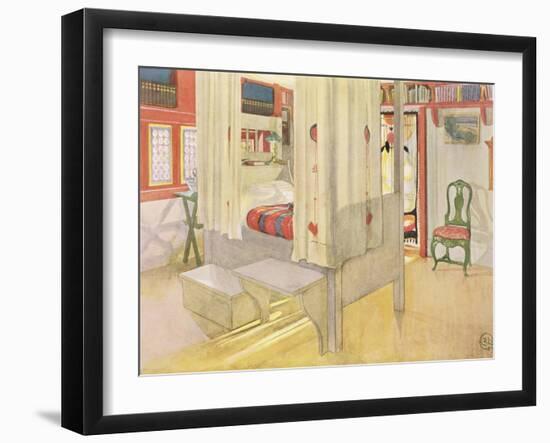 The Bedroom, Published in "Lasst Licht Hinin," 1909-Carl Larsson-Framed Giclee Print