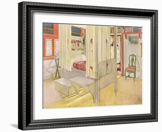 The Bedroom, Published in "Lasst Licht Hinin," 1909-Carl Larsson-Framed Giclee Print