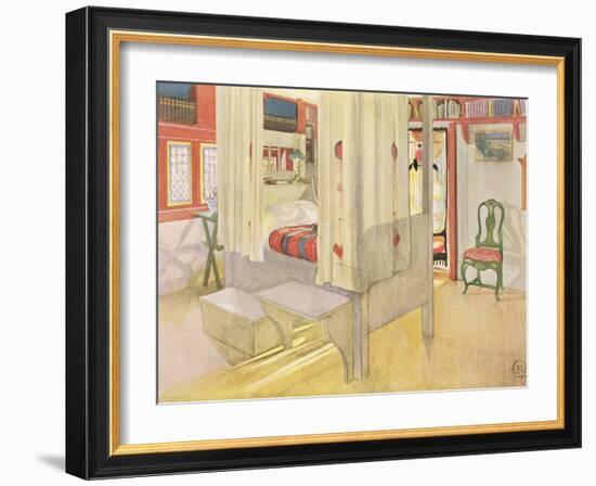 The Bedroom, Published in "Lasst Licht Hinin," 1909-Carl Larsson-Framed Giclee Print