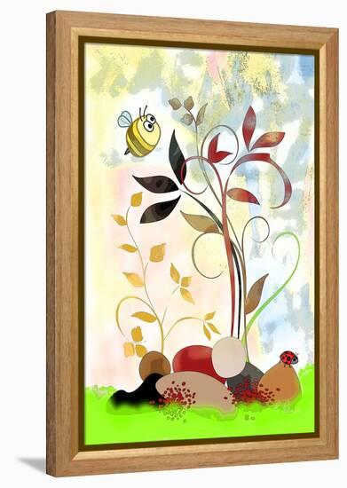 The Bee And The Ladybug-Ruth Palmer-Framed Stretched Canvas