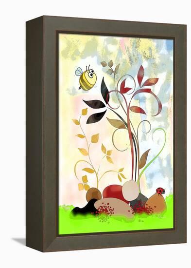 The Bee And The Ladybug-Ruth Palmer-Framed Stretched Canvas