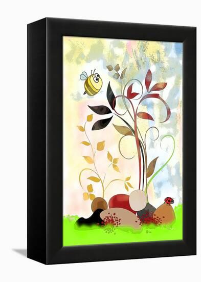 The Bee And The Ladybug-Ruth Palmer-Framed Stretched Canvas