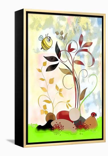 The Bee And The Ladybug-Ruth Palmer-Framed Stretched Canvas
