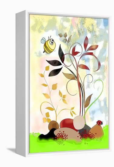 The Bee And The Ladybug-Ruth Palmer-Framed Stretched Canvas