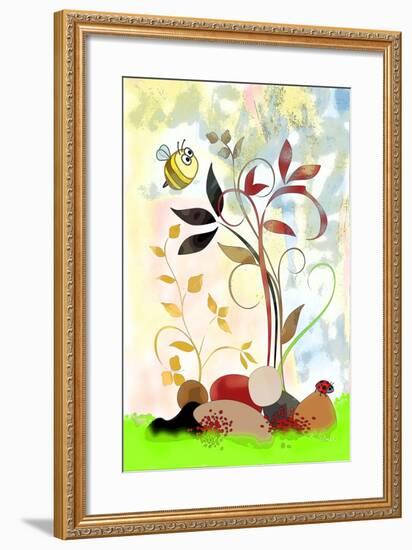 The Bee And The Ladybug-Ruth Palmer-Framed Art Print