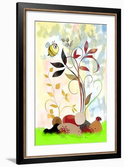 The Bee And The Ladybug-Ruth Palmer-Framed Art Print