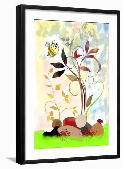 The Bee And The Ladybug-Ruth Palmer-Framed Art Print