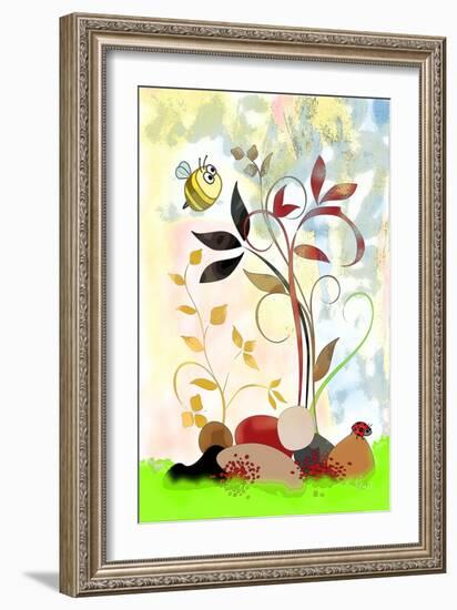 The Bee And The Ladybug-Ruth Palmer-Framed Art Print